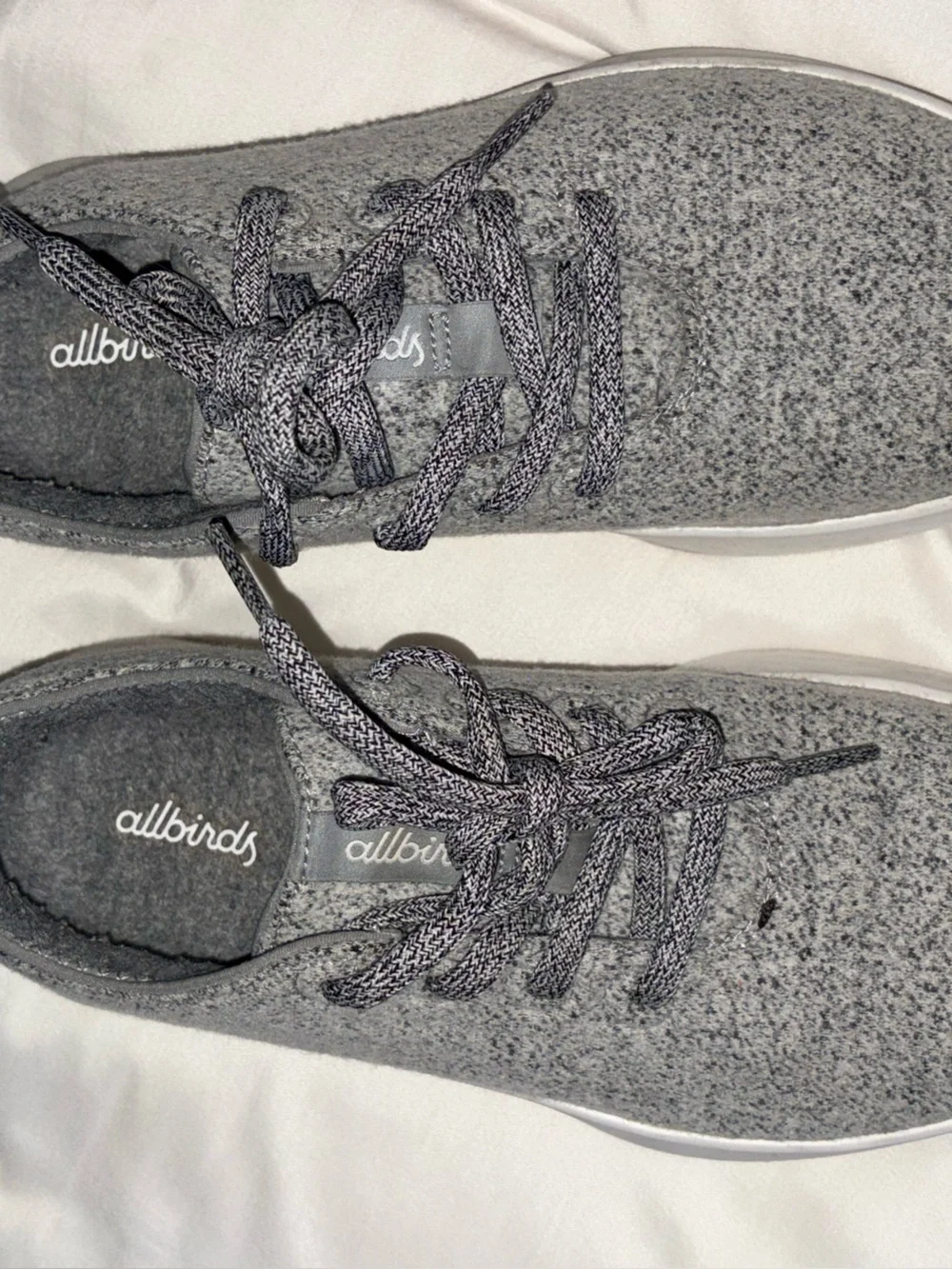 allbirds Gray Wool Knit Lace-Up Sneakers